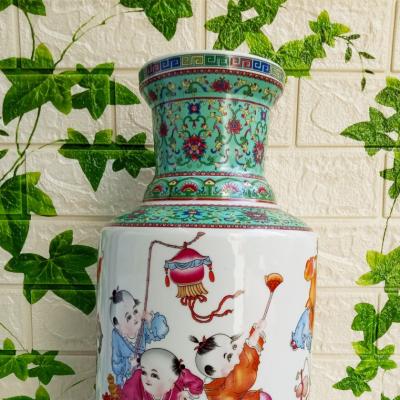 Bình cắm hoa - trang trí nhà cửa họa tiết Tiểu Đồng Du Xuân